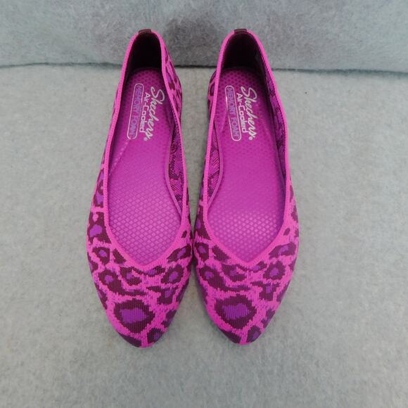 Sketcher Womens Air Cooled Memory Foam Flat Shoe Pink Animal Print Shoe - Size 8 - Picture 3 of 11